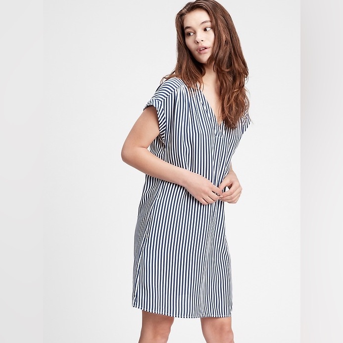 Whistles Black And White Striped Dress
